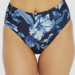 La Blanca - NWT Floral Blues High Rise Swim Bottoms